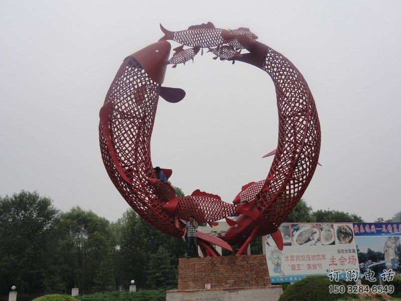 鯉魚(yú)雕塑廠家 鏤空工藝 鏤空鯉魚(yú)雕塑制作商