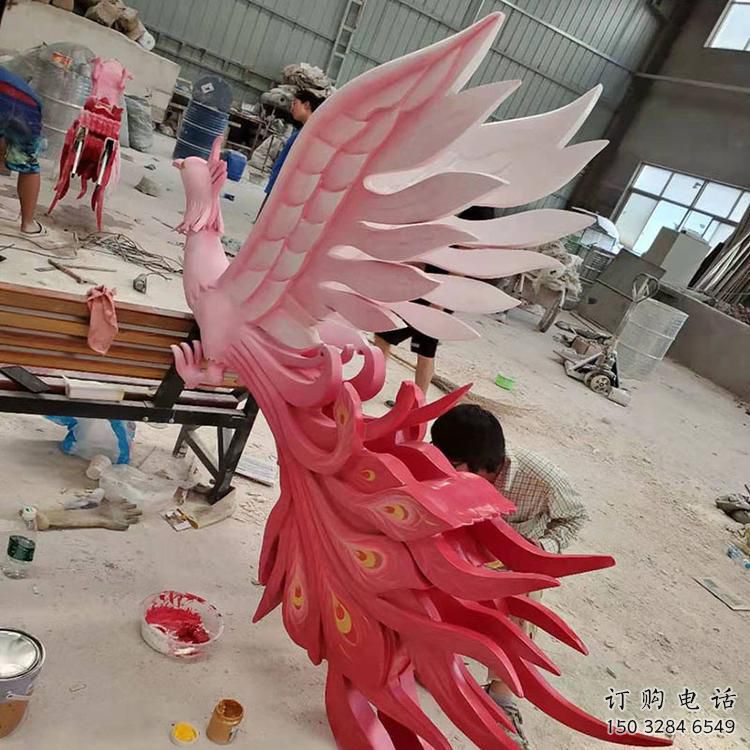 精美鳳凰雕塑廠家 飛翔鳳凰雕塑生產(chǎn)制作
