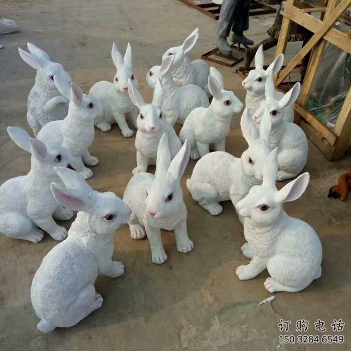 小白兔雕塑廠家 家禽動(dòng)物題材 小白兔雕塑制作