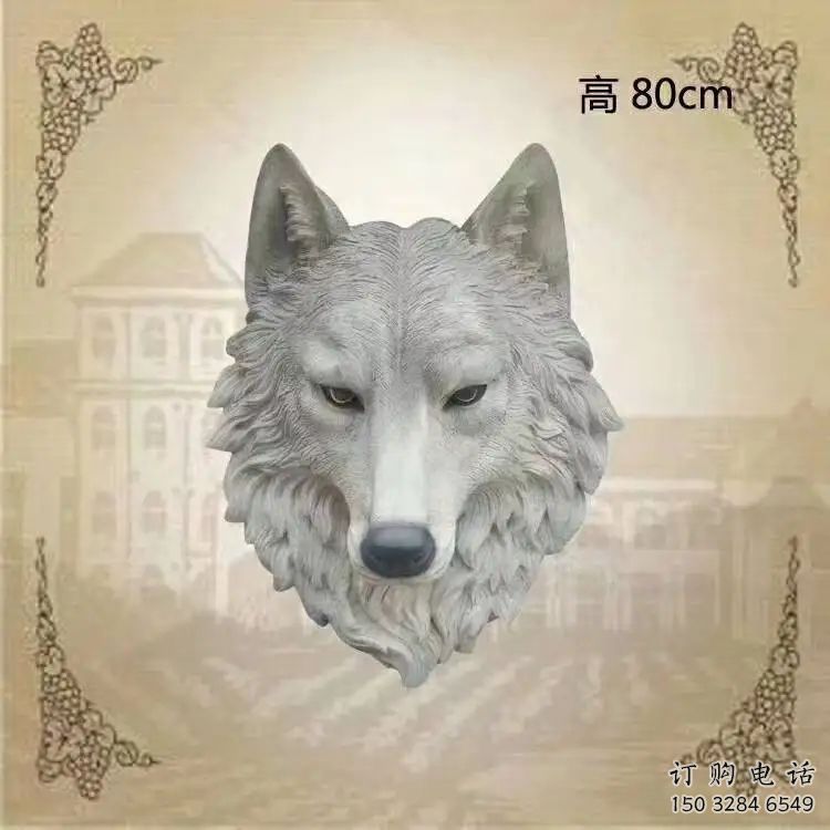 狼頭雕塑廠家 半身動(dòng)物像 不銹鋼狼頭雕塑