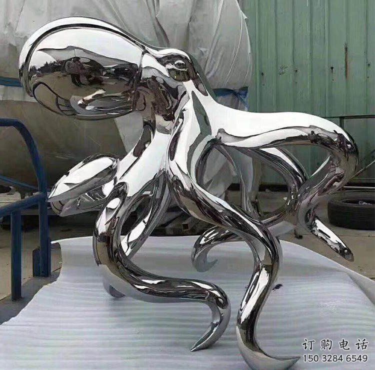 八爪魚雕塑廠家 鏡面生物特點(diǎn) 不銹鋼鏡面八爪魚雕塑