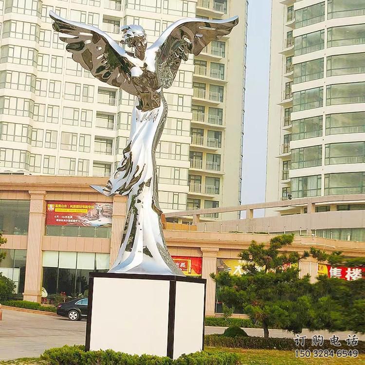 女神雕塑 鏡面人物雕塑  大型翅膀女神雕塑廠家
