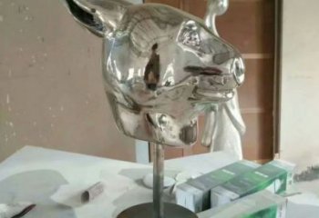 山羊雕塑 鍛造鏡面擺件 商場(chǎng)山羊雕塑廠家
