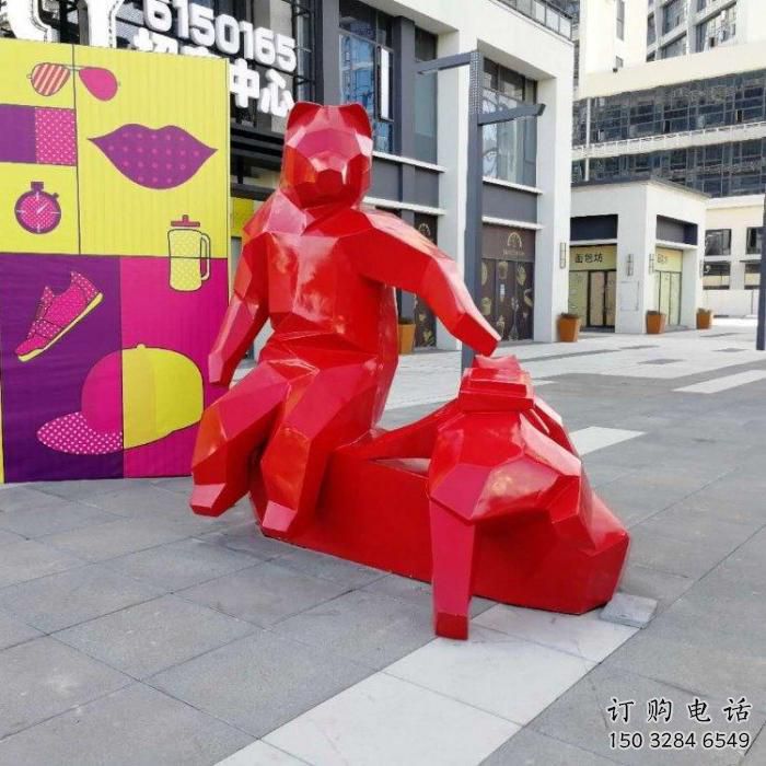 商業(yè)街熊雕塑廠家 大型餐飲店擺件 步行街異形熊雕塑