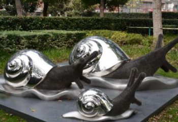 鏡面蝸牛雕塑廠家 現(xiàn)代公園擺件 游樂(lè)場(chǎng)異形蝸牛雕塑