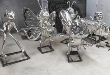 商場蜜蜂雕塑廠家 中式室內(nèi)小品 酒店鏡面蜜蜂雕塑
