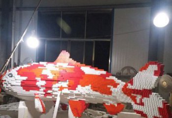風景區(qū)魚雕塑廠家 中式室內擺件 大型彩繪魚雕塑