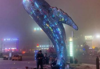 抽象金魚(yú)雕塑廠家 創(chuàng)意村口擺件 戶外燈光金魚(yú)雕塑