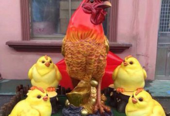 仿真小雞雕塑廠家 大型戶(hù)外擺件 公園噴漆小雞雕塑