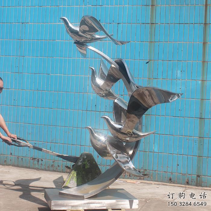 大門口鴻雁雕塑廠家 歐式賓館擺件 風景區(qū)仿真鴻雁雕塑