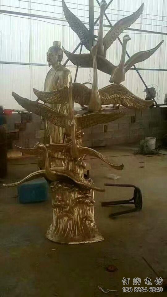 住宅小區(qū)鴻雁雕塑廠(chǎng)家 現(xiàn)代仿真小品 公園噴漆鴻雁雕塑  