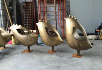 抽象雀鳥(niǎo)雕塑廠家 創(chuàng)意酒店擺件 玄關(guān)彩繪雀鳥(niǎo)雕塑