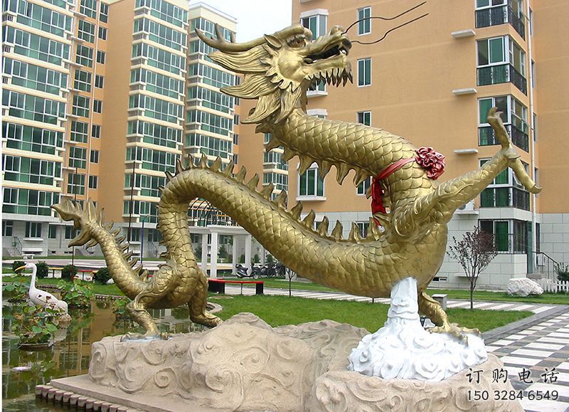 廣場(chǎng)水龍雕塑廠家 卡通噴漆小品 戶外異形水龍雕塑