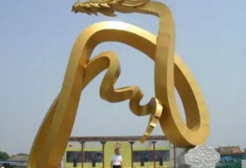 商場(chǎng)龍形雕塑廠家 中式戶(hù)外小品 酒店拉絲龍形雕塑