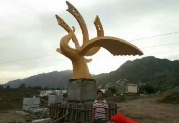 公園鳳凰雕塑廠家 中式噴漆小品 風景區(qū)仿古鳳凰雕塑