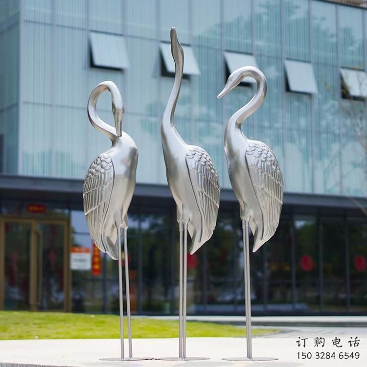 游樂場(chǎng)鶴雕塑廠家 戶外現(xiàn)代擺件 住宅小區(qū)抽象鶴雕塑