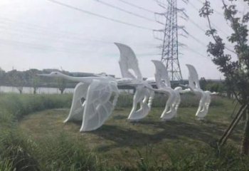 游樂場海鷗雕塑廠家 公園草地?cái)[件 住宅小區(qū)鏤空海鷗雕塑
