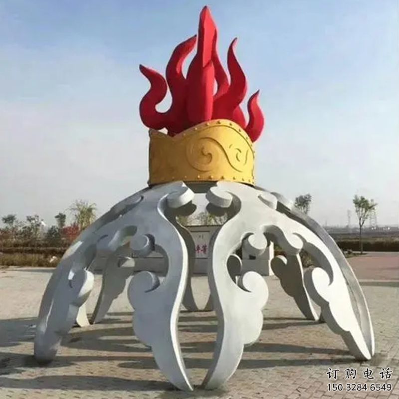 企業(yè)火焰雕塑廠(chǎng)家 廣場(chǎng)現(xiàn)代小品 歐式不銹鋼火焰雕塑