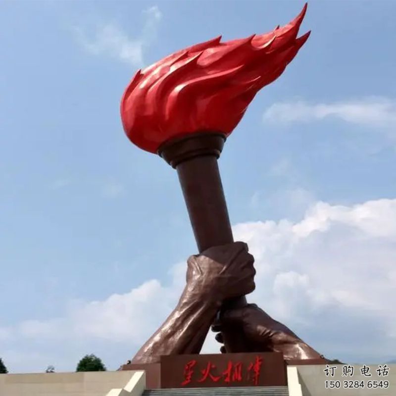 創(chuàng)意火把雕塑廠家 大型別墅區(qū)擺件 現(xiàn)代不銹鋼火把雕塑
