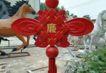 公園中國(guó)結(jié)雕塑廠家 戶外擺件 黨建不銹鋼中國(guó)結(jié)雕塑生產(chǎn)