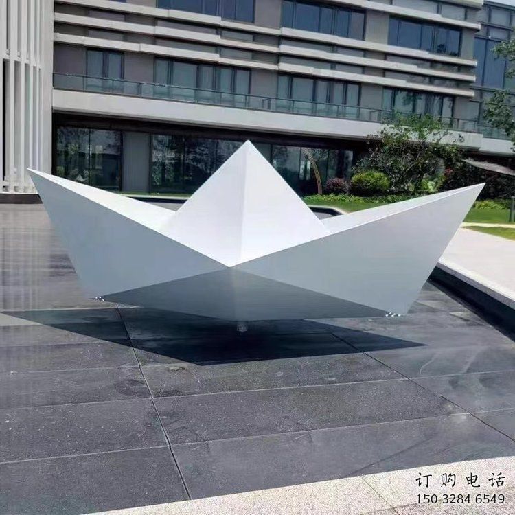 中式船型雕塑廠家 公園小品 游樂場(chǎng)不銹鋼船型雕塑