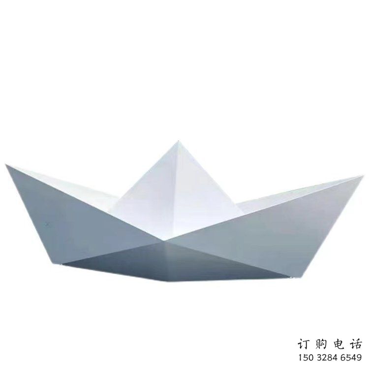 游樂場(chǎng)船型雕塑廠家 現(xiàn)代擺件  幾何不銹鋼船型雕塑