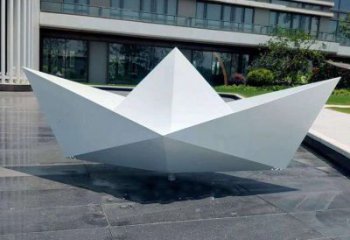 戶(hù)外小船雕塑廠家 噴漆小品 公園不銹鋼小船雕塑