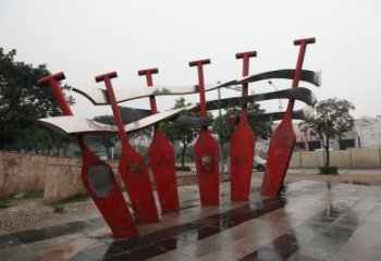 大型商場劃船雕塑廠家 運(yùn)動擺件 鏡面不銹鋼劃船雕塑生產(chǎn)