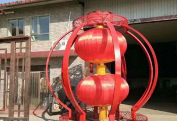 創(chuàng)意燈籠雕塑廠家 烤漆小品 公園不銹鋼燈籠雕塑生產