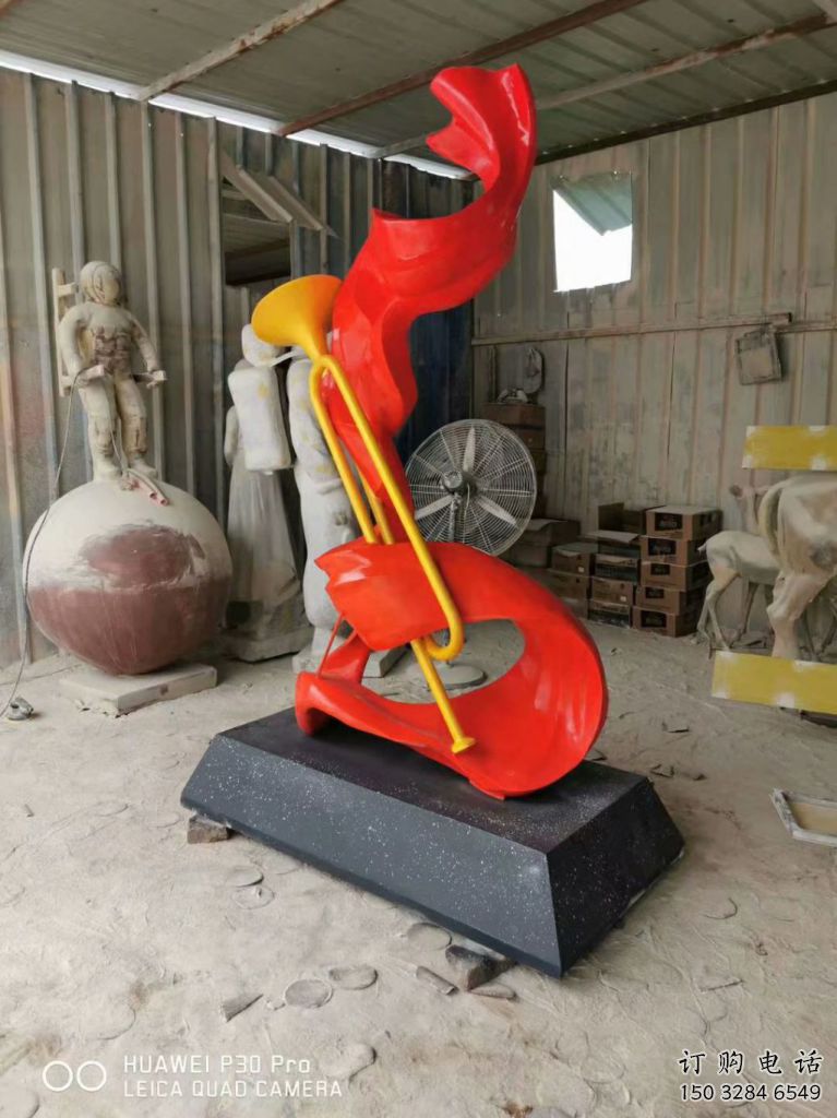 部隊(duì)號(hào)角雕塑廠家 現(xiàn)代小品 噴漆不銹鋼號(hào)角雕塑