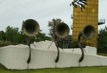 異形喇叭雕塑廠(chǎng)家 現(xiàn)代小品 公園不銹鋼喇叭雕塑生產(chǎn)
