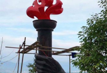 創(chuàng)意火把雕塑廠(chǎng)家 廣場(chǎng)小品 公園不銹鋼火把雕塑結(jié)構(gòu)