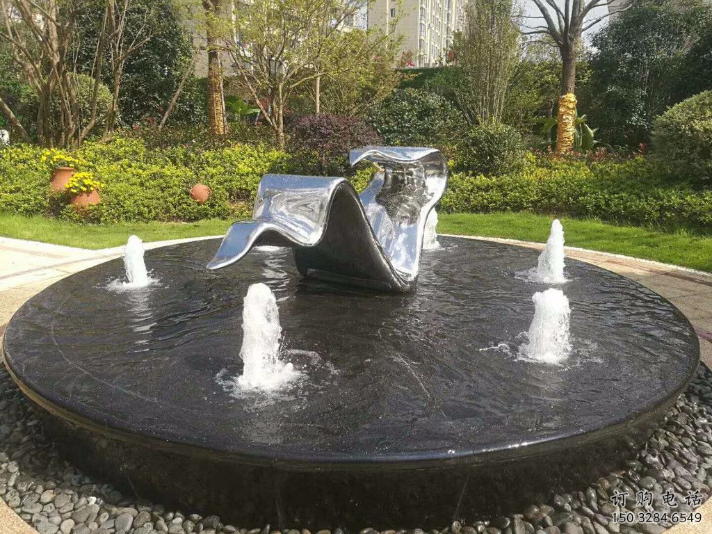 房地產(chǎn)絲帶雕塑廠家 水景擺件 鍛造不銹鋼絲帶雕塑價(jià)格