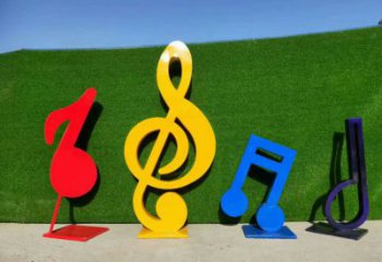 商業(yè)街音符雕塑廠家 音樂(lè)擺件 烤漆不銹鋼音符雕塑生產(chǎn)