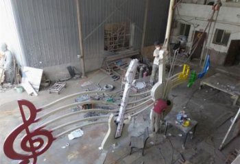 大型商場音符雕塑廠家 現(xiàn)代擺件 烤漆不銹鋼音符雕塑生產