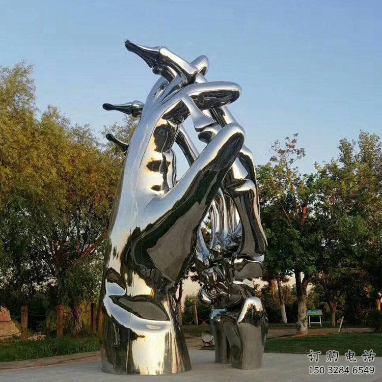 鏡面手勢(shì)雕塑廠家 大型擺件 戶(hù)外不銹鋼手勢(shì)雕塑廠