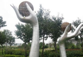 大型手勢(shì)雕塑廠家 鍛造小品 公園不銹鋼手勢(shì)雕塑廠