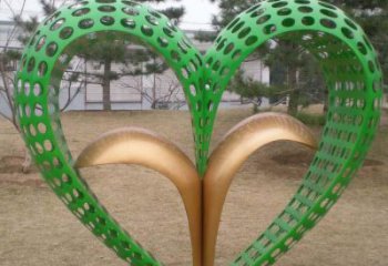 抽象愛(ài)心雕塑廠家 戶外小品 大型不銹鋼愛(ài)心雕塑廠