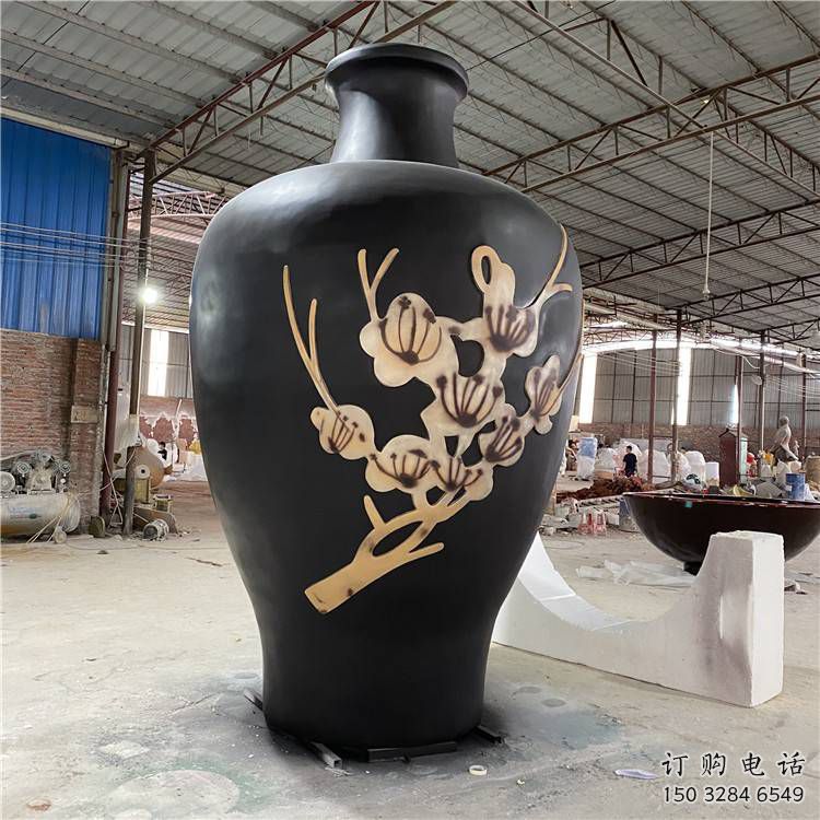 大型商場(chǎng)花瓶雕塑廠家 仿真擺件 烤漆不銹鋼花瓶雕塑定做