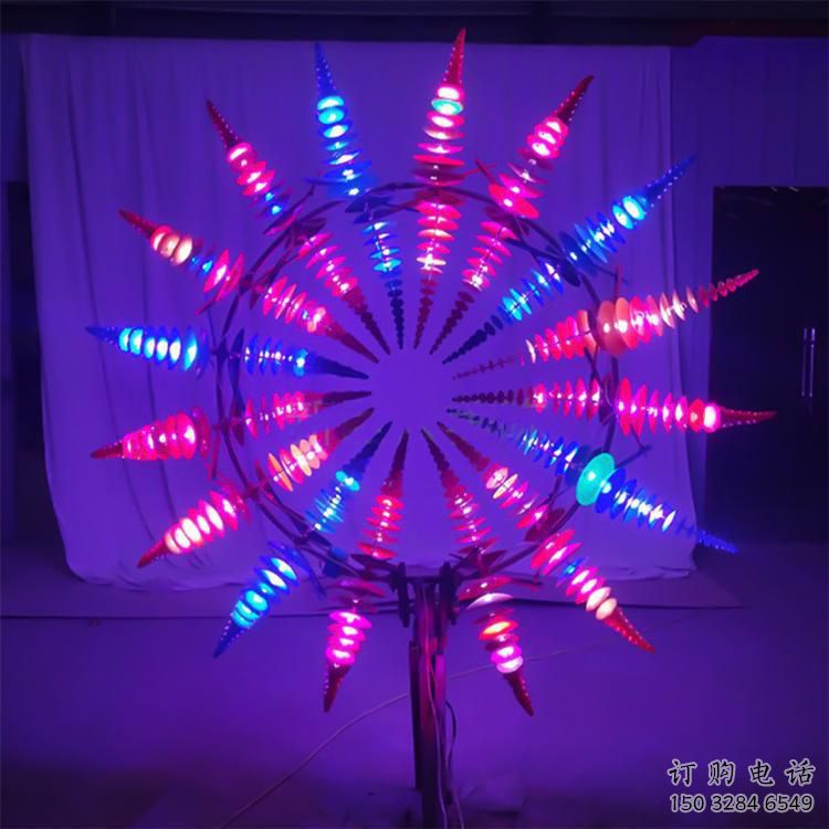 戶外風(fēng)動(dòng)雕塑廠家 噴漆小品 燈光不銹鋼風(fēng)動(dòng)雕塑廠