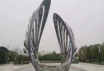 歐式貝殼雕塑廠(chǎng)家 抽象擺件 鏡面不銹鋼貝殼雕塑定做