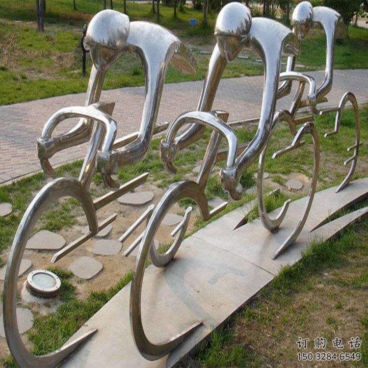 公園賽車雕塑廠家 戶外擺件 鏡面不銹鋼賽車雕塑加工