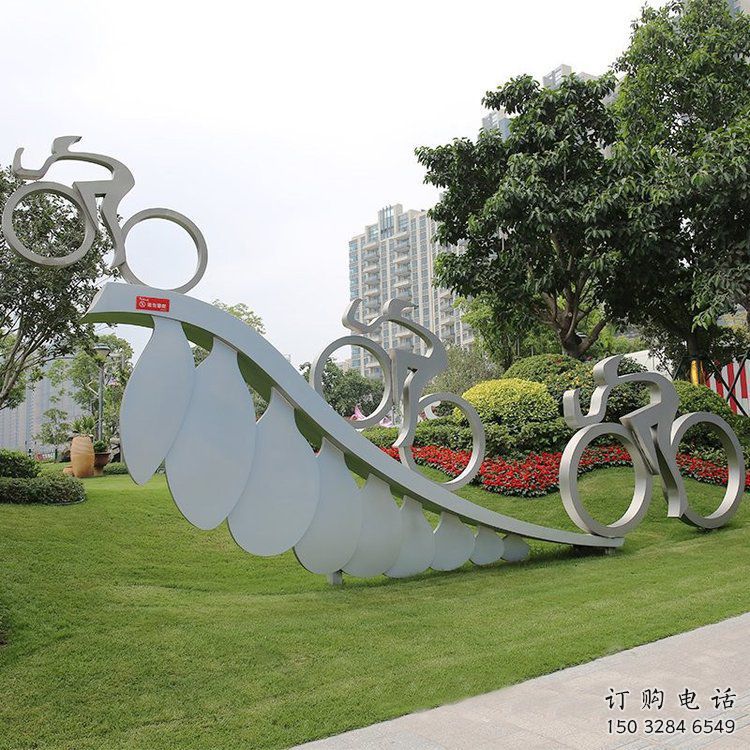 園林賽車(chē)雕塑廠家 鏡面小品 中式不銹鋼賽車(chē)雕塑廠