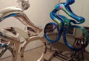 現(xiàn)代自行車(chē)雕塑廠家 大型別墅區(qū)擺件 烤漆不銹鋼自行車(chē)雕塑加工