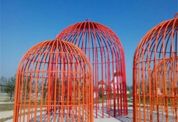 噴漆鳥(niǎo)籠雕塑廠家 中式小品 歐式不銹鋼鳥(niǎo)籠雕塑廠