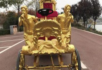 酒店馬車(chē)雕塑廠(chǎng)家 歐式賓館小品 鍍金不銹鋼馬車(chē)雕塑廠(chǎng)