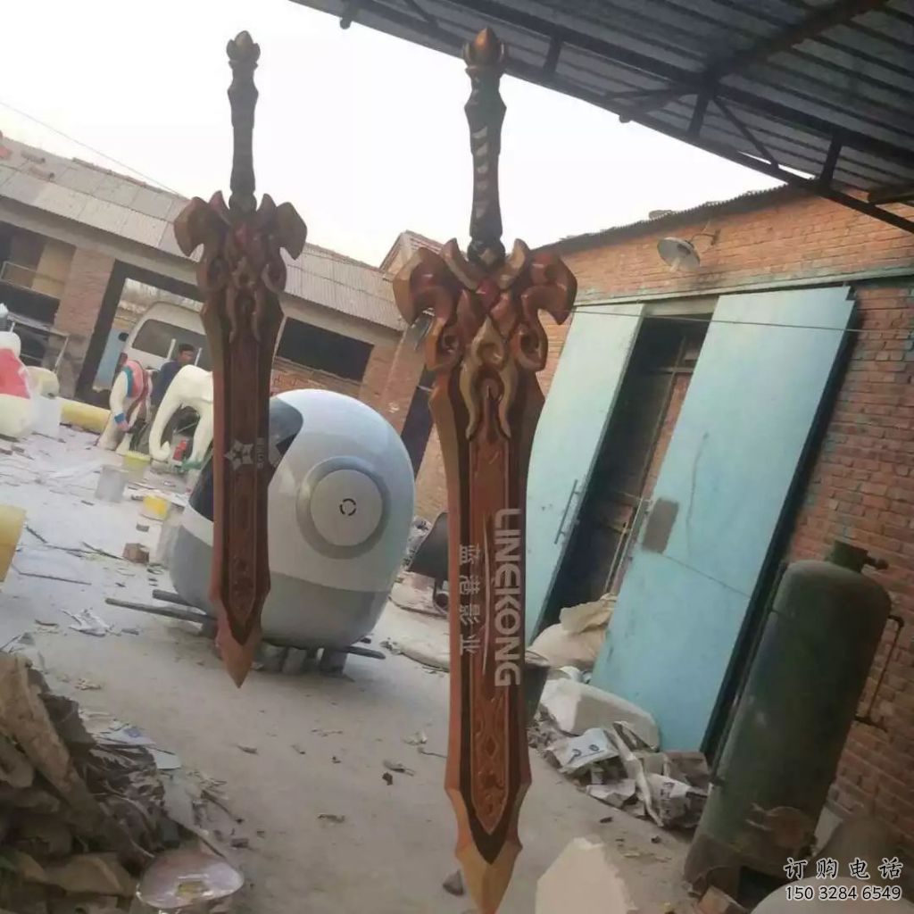 戶外利劍雕塑廠家 噴漆小品 現(xiàn)代不銹鋼利劍雕塑廠制作