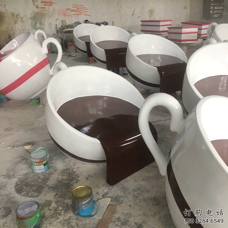 幾何咖啡杯雕塑廠家 廣場小品 現(xiàn)代咖啡杯雕塑價格