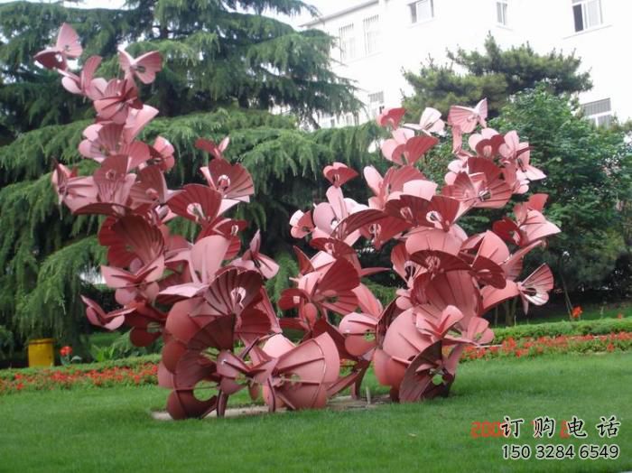 烤漆蝴蝶樹雕塑廠家 廣場(chǎng)現(xiàn)代小品 戶外不銹鋼蝴蝶樹雕塑廠