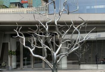 抽象枯樹(shù)雕塑廠家 公園廣場(chǎng)小品 戶(hù)外不銹鋼枯樹(shù)雕塑廠